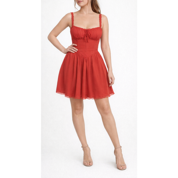 Vestido mini tipo corsé sin espalda