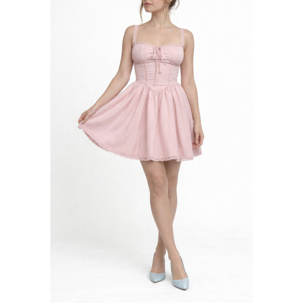 Vestido mini tipo corsé sin espalda
